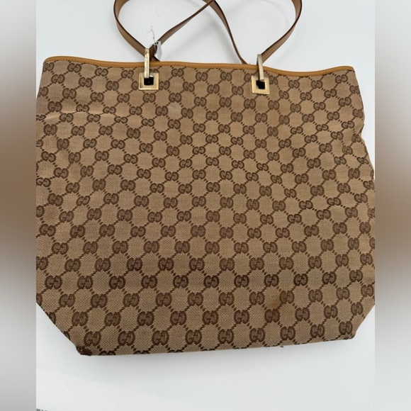 Vintage Gucci Tote Bag - tan GG canvas authentic - Picture 12 of 12